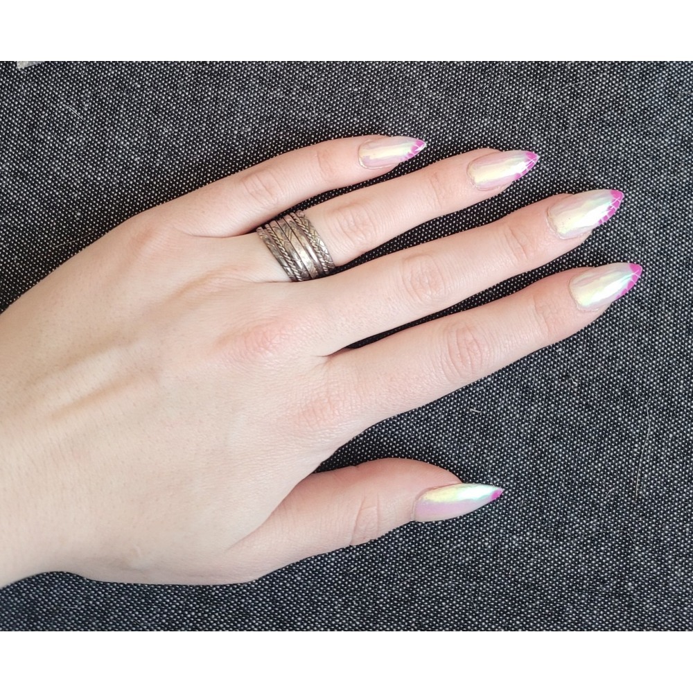 Vintage Sterling Silver Stacked Ring Band‎ Multi Layer Design Twisted Size 5.75 - Picture 5 of 5
